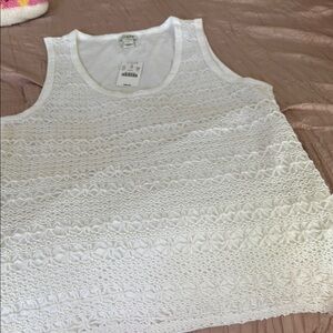 NWT J CREW Elegant White Lace Tank Top